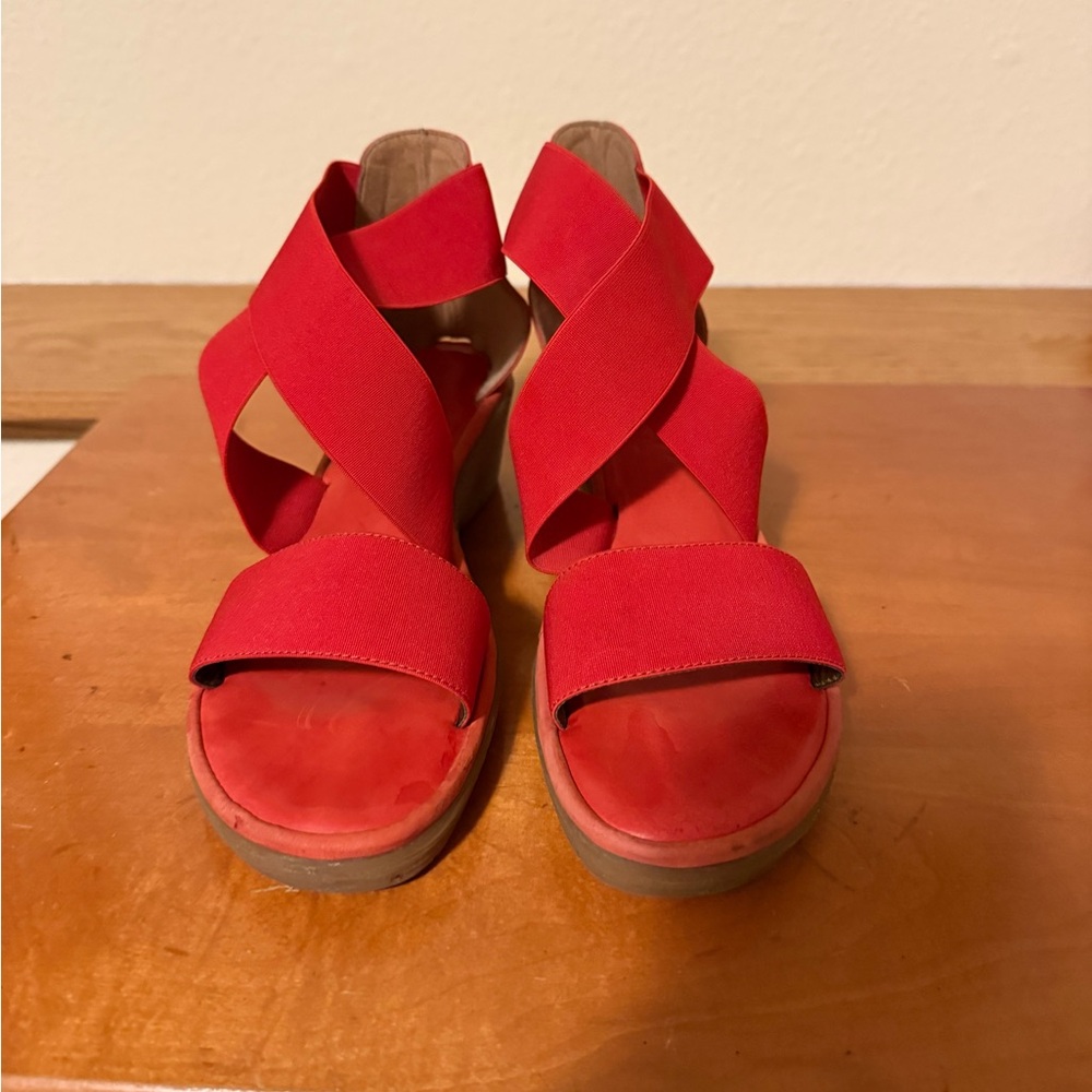 Flexx Women's Red Strappy Sandals Wedges